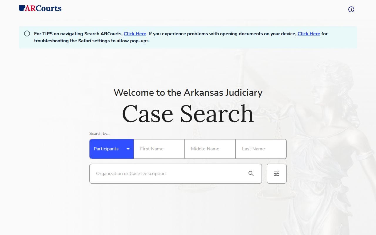Baxter County court docket Search ARCourts participant and case form