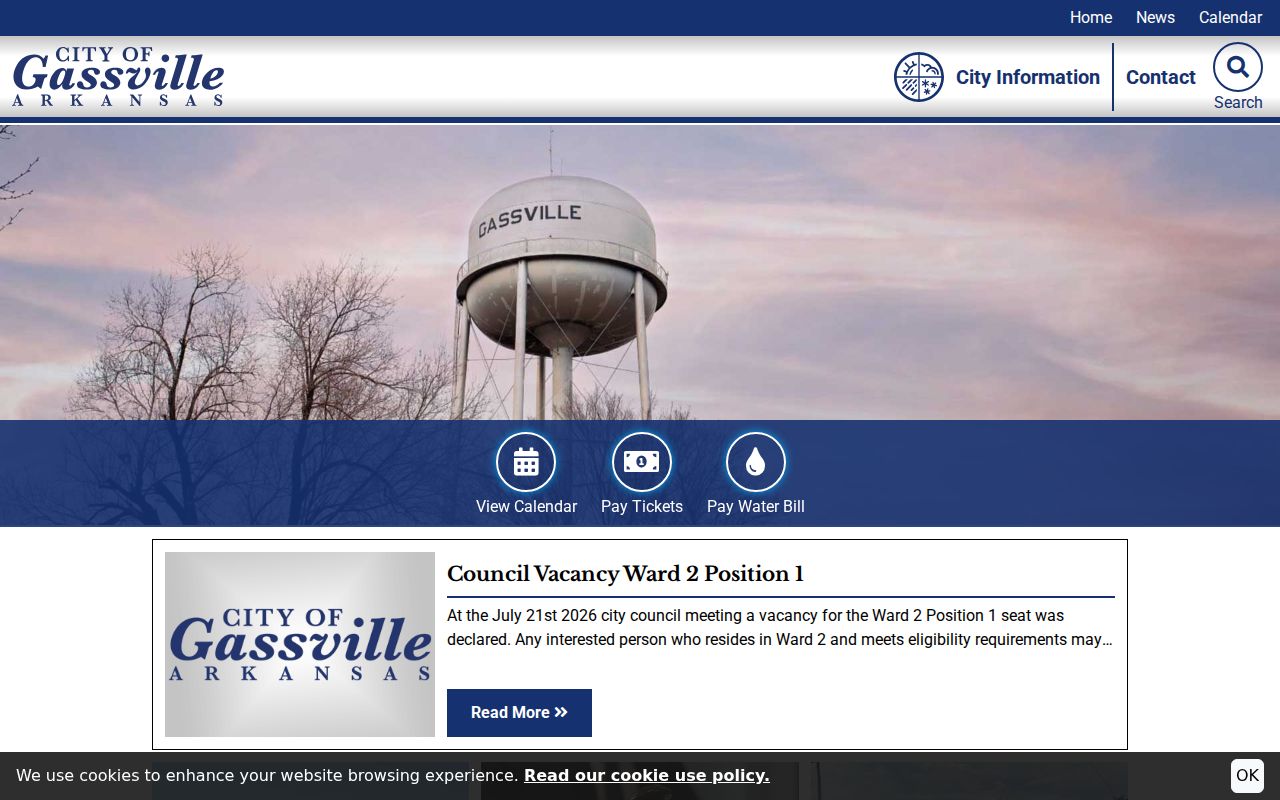 Gassville court docket City Hall and official city identity