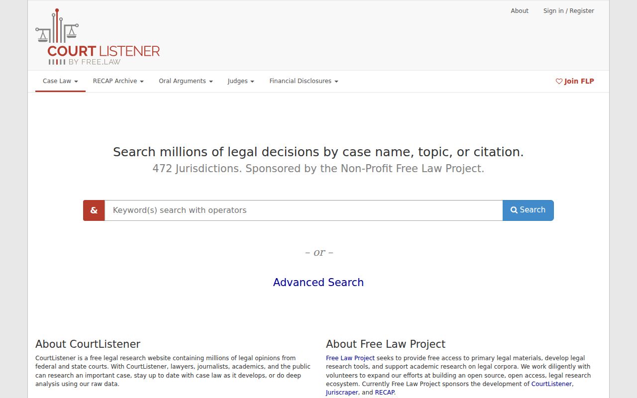 Free RECAP search for federal Norfork docket documents